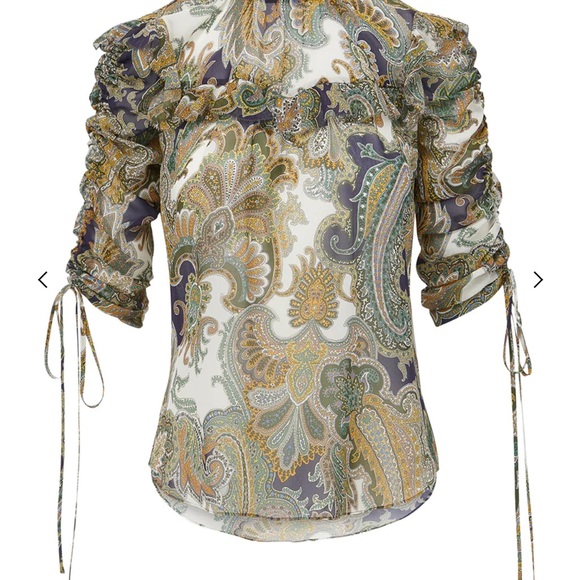 NWT VERONICA BEARD HOWELL BLOUSE ARMY MULTI - Picture 6 of 16